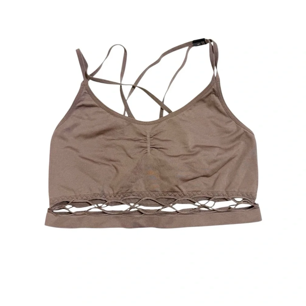 Victoria’s Secret VSX Elevate Strappy Sports Bra Caramel Kiss‎ Size S - Picture 2 of 10